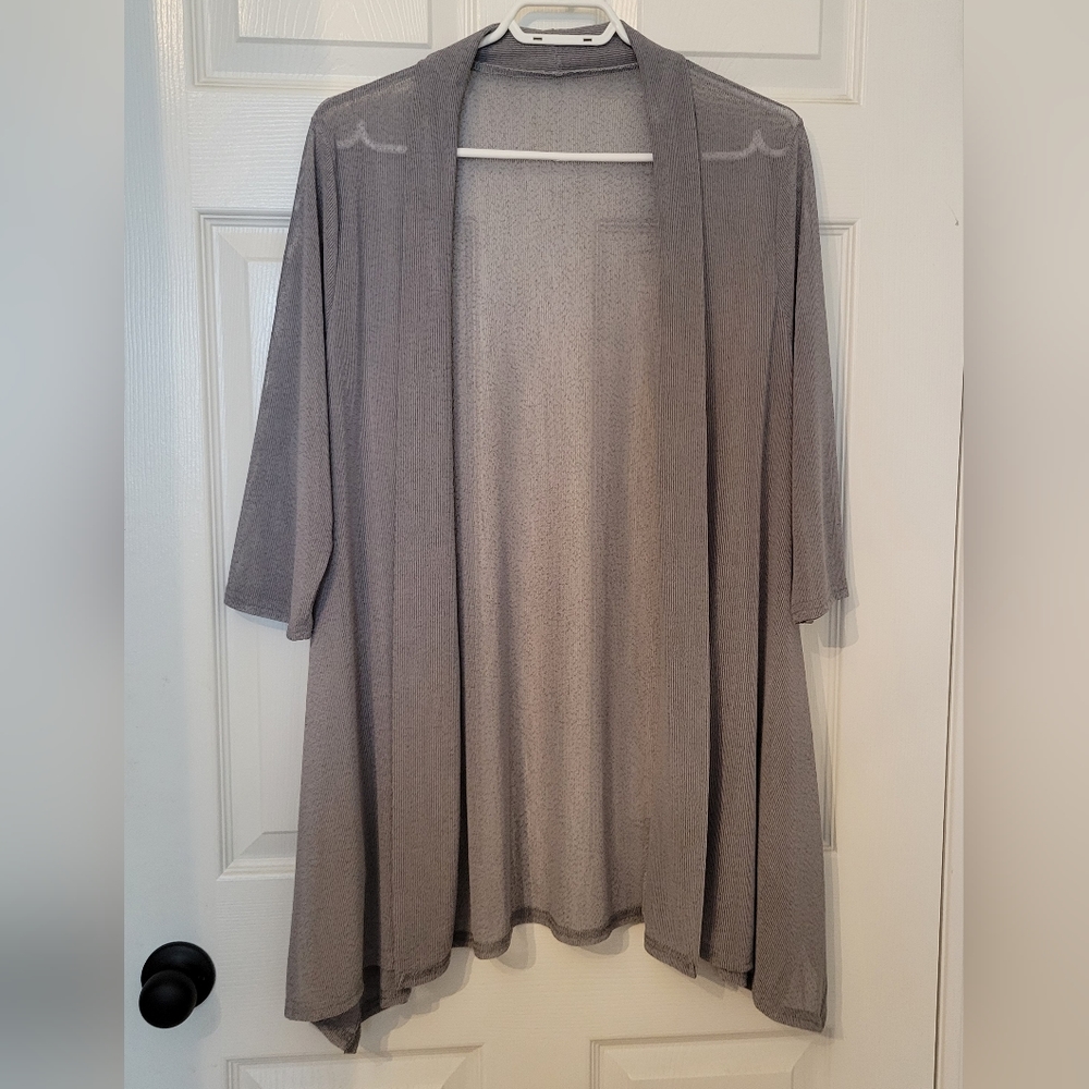 Sheer Grey Open Cardigan